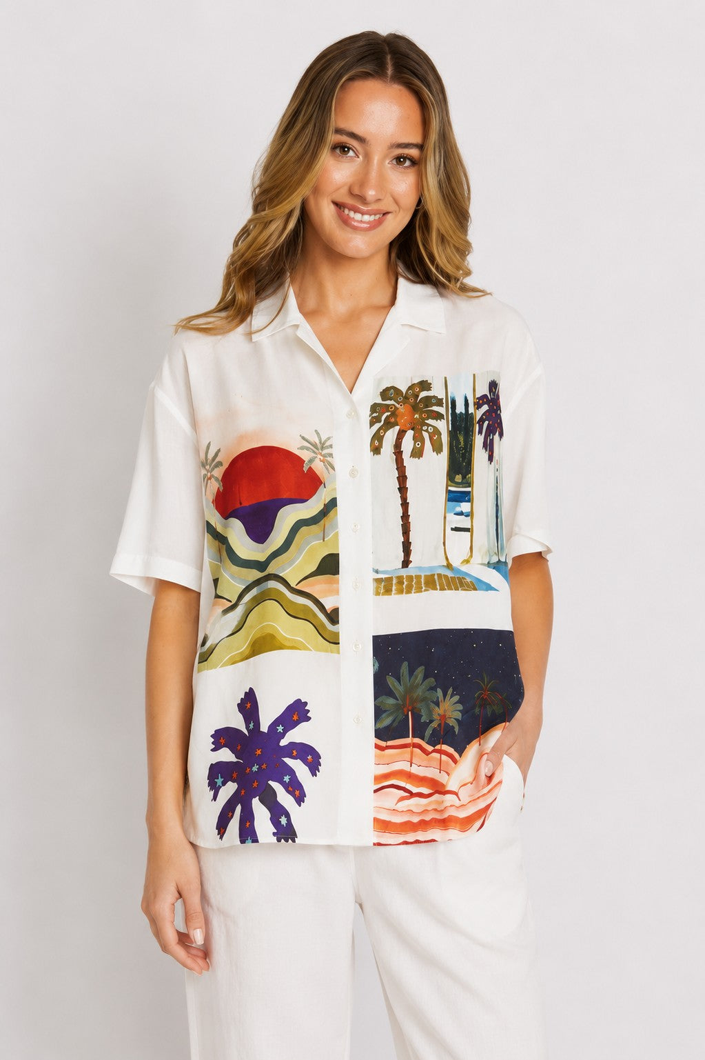 Alba Palm Scene Shirt | Florence Bohemia