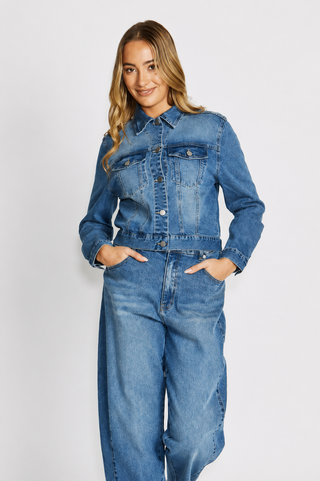 Justine Denim Jacket | 100% Cotton | Light Wash & Indigo Wash | Florence Bohemia