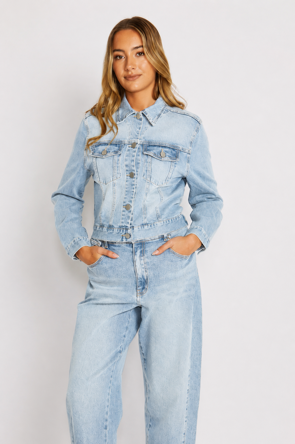 Justine Denim Jacket | 100% Cotton | Light Wash & Indigo Wash | Florence Bohemia