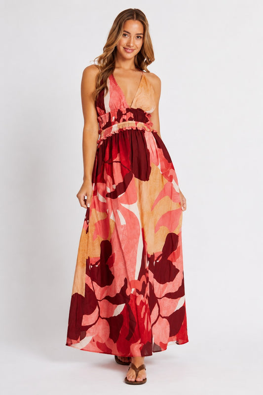 Leah Berry Abstract Cotton Maxi Dress | Florence Bohemia