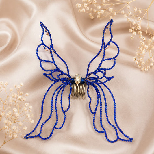 Handmade Butterfly Crystal Headpiece | Custom Fairy Festival Hair Comb
