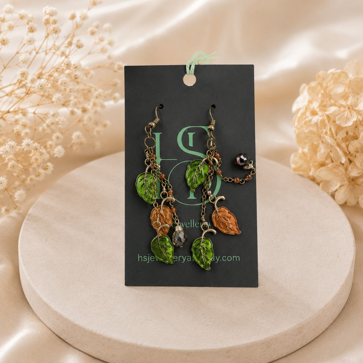 Handmade Leaf Drop Earrings | Boho Nature-Inspired Statement Earrings