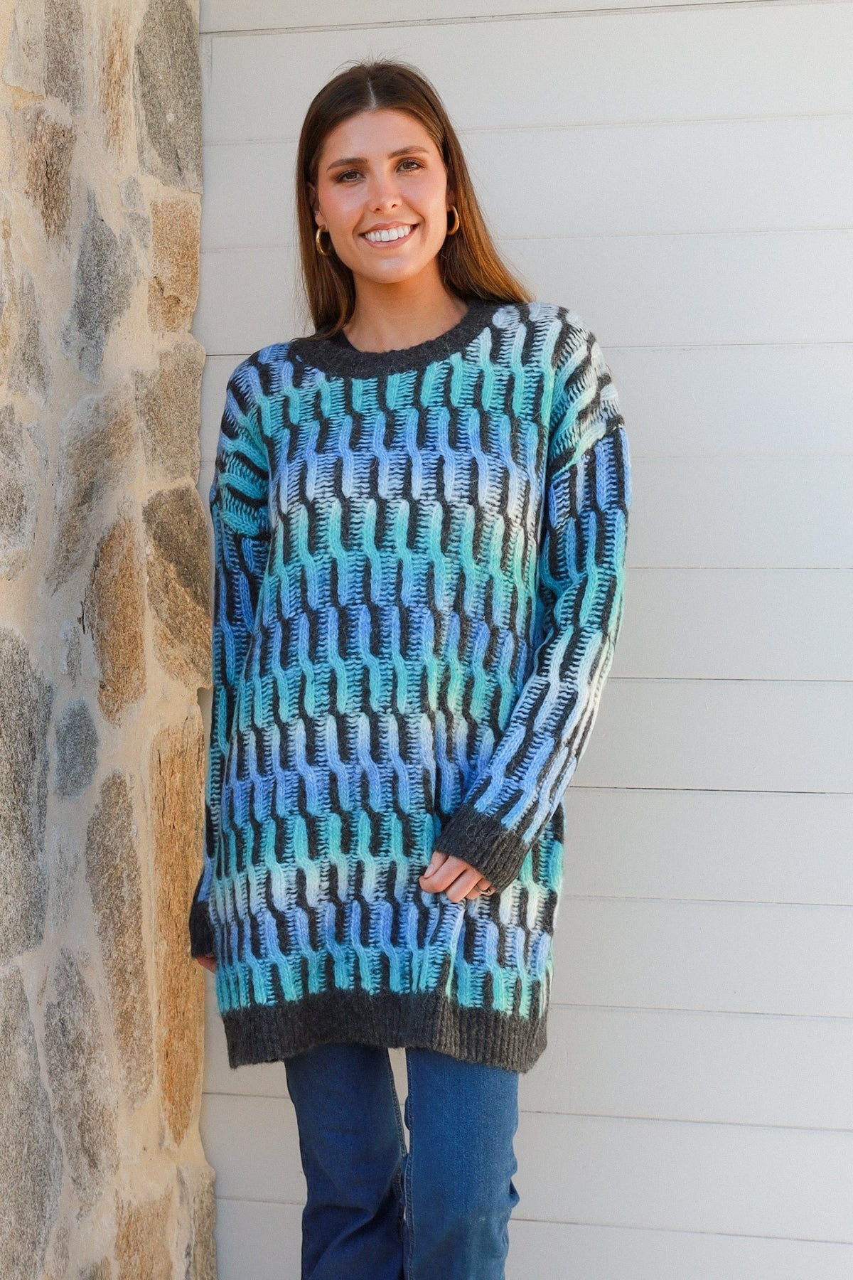 Mila Oversized Textured Knit Sweater – One Size