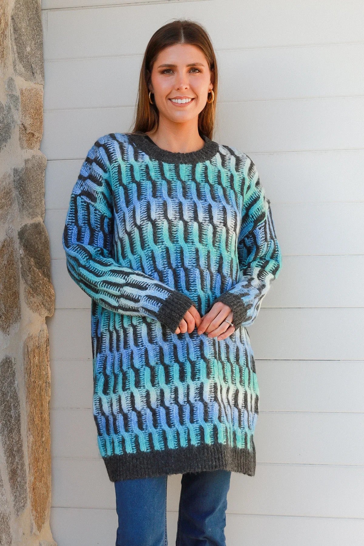 Mila Oversized Textured Knit Sweater – One Size