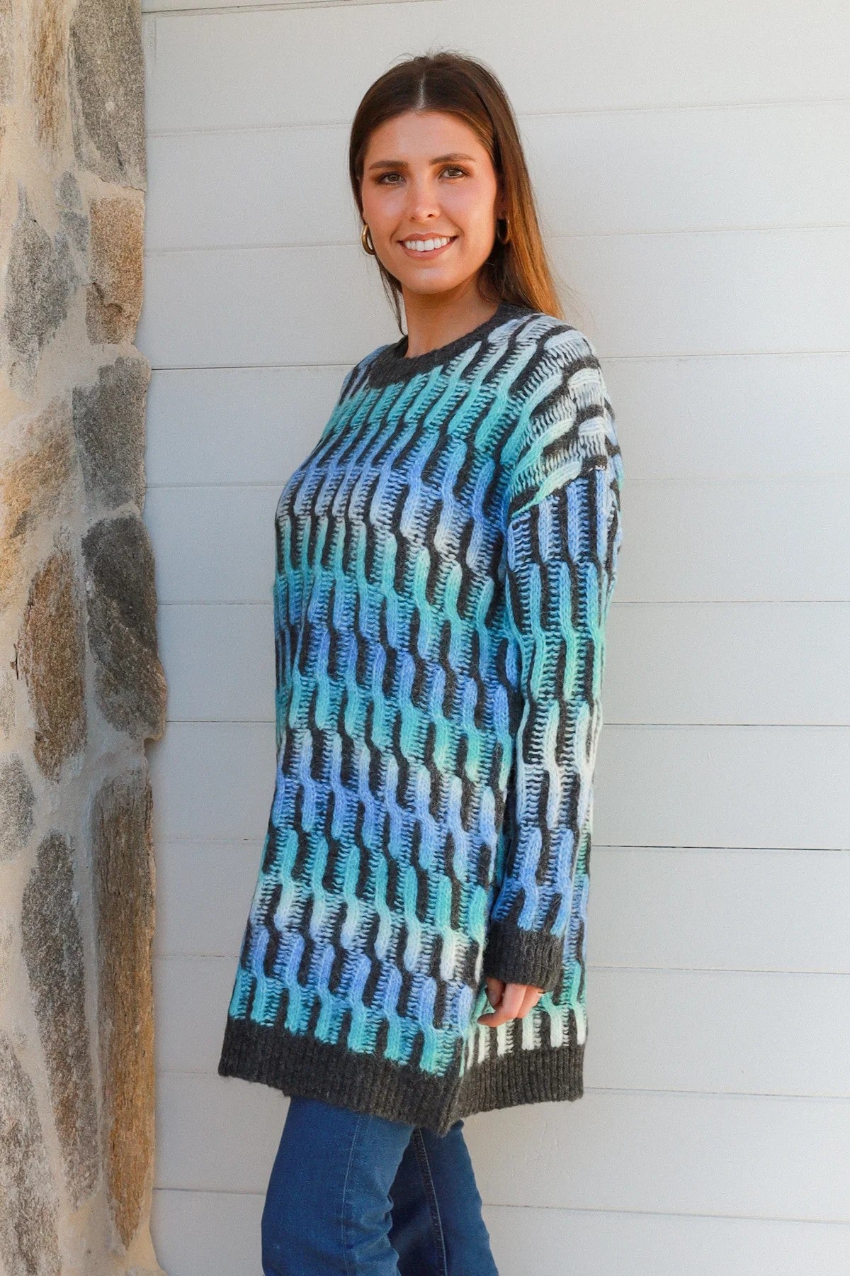 Mila Oversized Textured Knit Sweater – One Size
