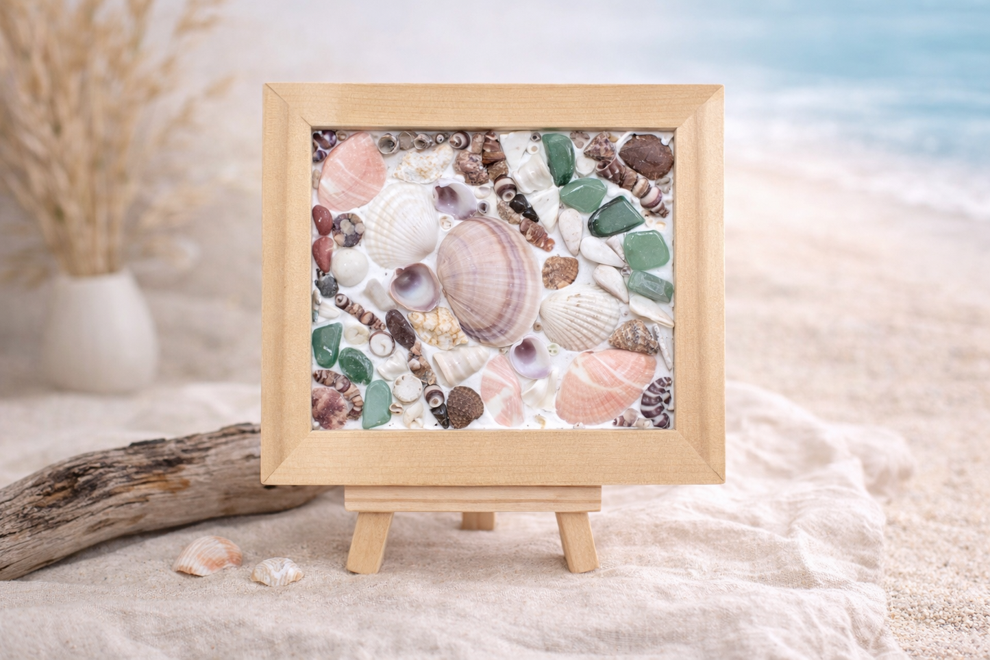 Framed Shell Art – Ocean-Inspired Design