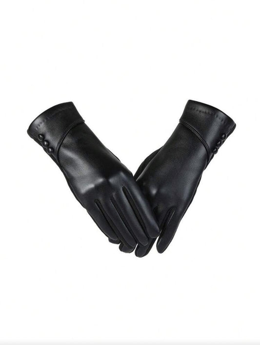 Women’s Faux Leather Touchscreen Gloves | Warm Thermal Winter Gloves