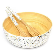 Load image into Gallery viewer, Bamboo Salad Server Set | Wooden Salad Tongs (Spoon &amp; Fork)